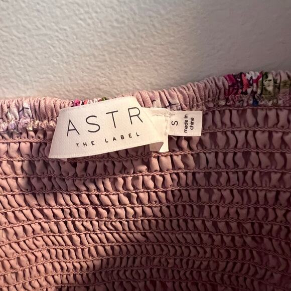 ASTR The Label Lace Up Multicolor Floral Puff Sleeve Top Size S - Picture 3 of 9